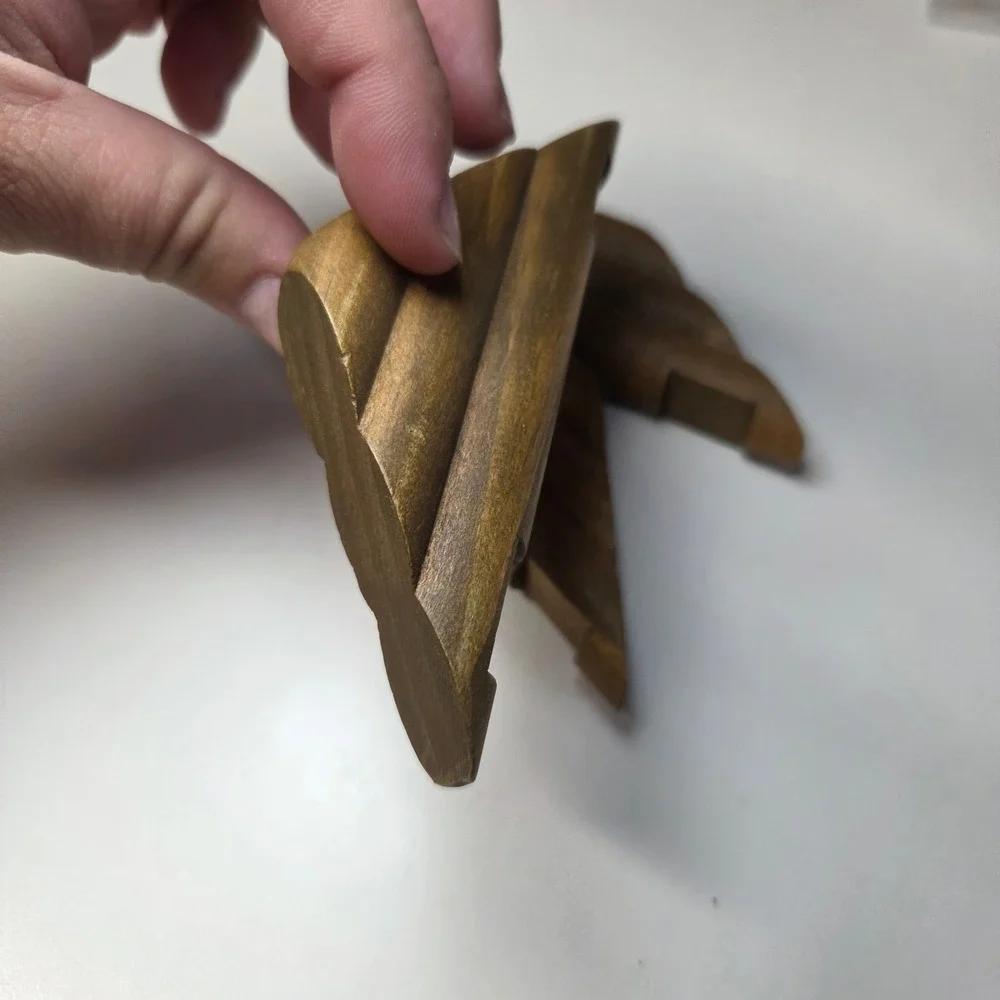 Lincoln Logs Replacement Wood Triangle Roof Gables Brown 3 Piece Set